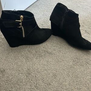 Black Wedge Ankle Boots